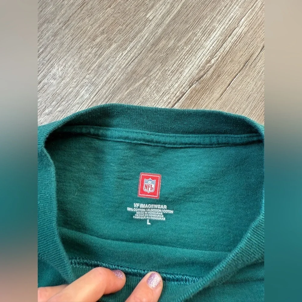 NFL Philadelphia Eagles Birds T-shirt Green Black VTG 07 Size L - Picture 4 of 6